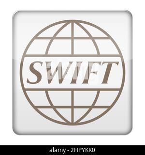 Swift - Logo der Gesellschaft für weltweite Interbank-Finanzmeldetcom Stockfoto