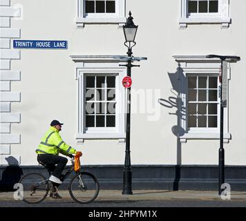Radfahrer auf der Trinty House Lane, Hull, Humberside, East Yorkshire, England, Großbritannien Stockfoto