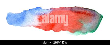 Mehrfarbige Aquarellform als Hintergrund für Text oder Logo Stockfoto