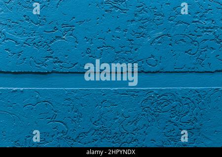 Blauer Putz Wand Textur Design Raues Muster Abstrakter Stuck Grunge Hintergrund. Stockfoto