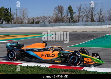 Montmelo, Spanien am 24. Februar 2022, Circuit de Barcelona-Catalunya, Montmelo, Spanien am 24. Februar 2022 Daniel Ricciardo 3 (AUS), McLaren MCL36 während der FORMEL 1 VORSAISON TRACK SESSION ELEANOR HOAD Stockfoto