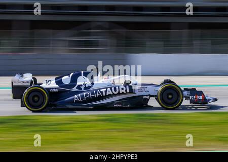 Montmelo, Spanien am 24. Februar 2022, Circuit de Barcelona-Catalunya, Montmelo, Spanien am 24. Februar 2022 Pierre Gasly 10 (FRA), Scuderia AlphaTauri AT03 während der FORMEL-1-RENNBAHN ELEANOR HOAD Stockfoto