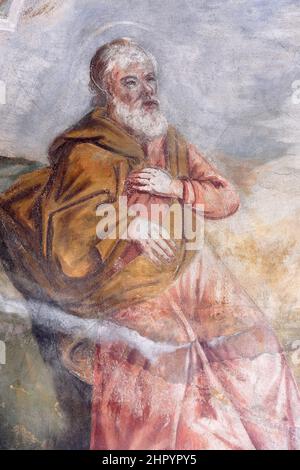 Der Prophet Elijah, Fresko in der Allerheiligen-Kirche in Sesvete, Kroatien Stockfoto