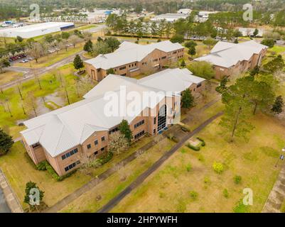 Tallahassee, FL, USA - 18. Februar 2022: Luftaufnahme Tallahassee Community College Stockfoto