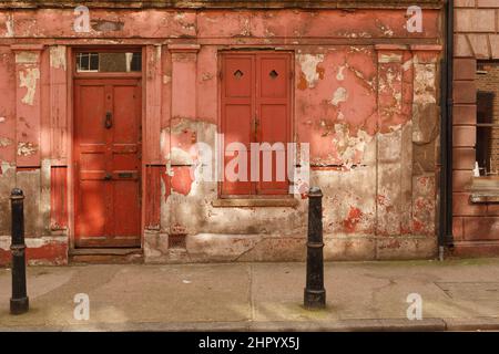 Das schäbige Äußere der 4 Princelet Street, Spitalfield, East London. Die Häuser in der Princelet Street stammen hauptsächlich aus dem Jahr 1720s und zusammen mit anderen Stockfoto