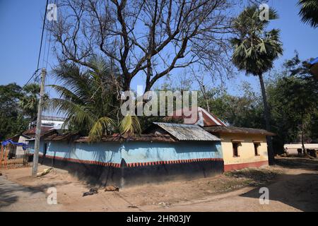 Pearson Pally. Das Santali-Stammesdorf bei Visva-Bharati. Santiniketan, Bolpur, Birbhum, Westbengalen, Indien. Stockfoto