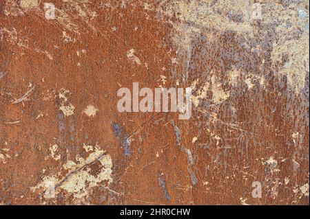 Metallplatte mit Kratzern und Rost gefüllt Stockfoto