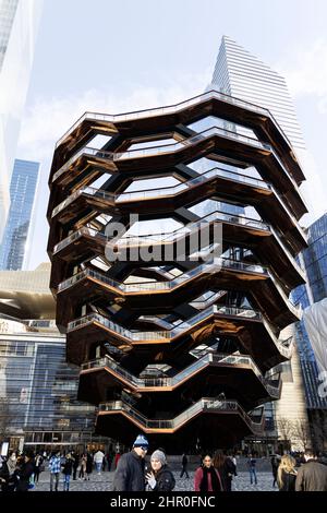 Schiff von Thomas Heatherwick und Heatherwick Studio, Hudson Yards in New York City, USA. Stockfoto