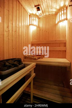 Innen Suana Stream Zimmer im Spa für gute Gesundheit Stockfoto