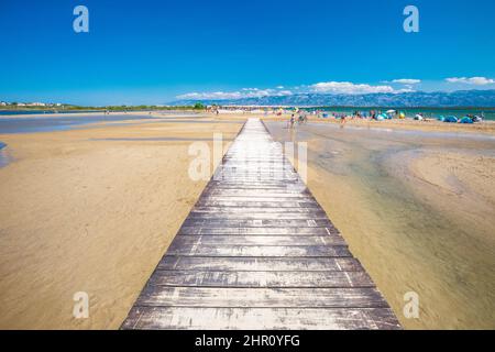 Der Strand der Königin mit peloidem Heilschlamm in der Stadt Nin, der Gespanschaft Zadar von Kroatien, Europa. Stockfoto