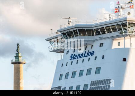 Göteborg, Schweden - August 24 2020: Brücke der RO-RO-Passagierfähre Stena Jutlandica. Stockfoto