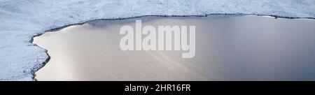 Rannoch Moor und Black Mount im Winter mit Schnee bedeckt Luftaufnahme Stockfoto