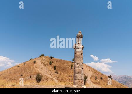 Historischer Karakus (Blackbird) Tumulus in Adiyaman Türkei Stockfoto