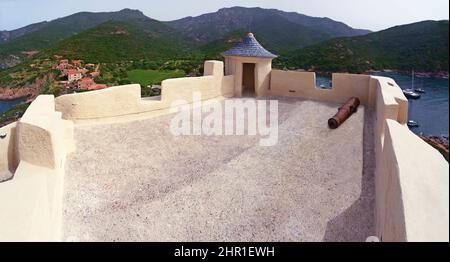 Festung von Girolata, Frankreich, Korsika, Osani Stockfoto