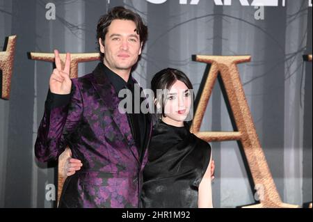 Brandstivers bei der „Outlander“-Staffel am 24th 2022. Februar werden sechs Premiere-Kostüme in der Royal Albert Hall, London, Großbritannien, gezeigt. Stockfoto