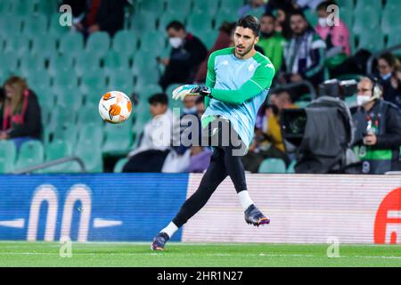 Sevilla, Sevilla, Spanien. 24th. Februar 2022. Rui Silva von Real Betis während der Playoffs der UEFA Europa League Knockout Round Leg am 24. Februar 2022 in Sevilla, Spanien, ein Spiel zwischen Real Betis und Zenit St. Petersburg im Benito Villamarin Stadium. (Bild: © Jose Luis Contreras/DAX via ZUMA Press Wire) Stockfoto