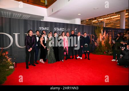 Brandstivers bei der „Outlander“-Staffel am 24th 2022. Februar werden sechs Premiere-Kostüme in der Royal Albert Hall, London, Großbritannien, gezeigt. Stockfoto