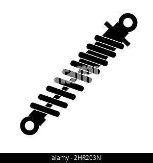 Stoßdämpfer-Symbol auf weißem Hintergrund. Auto-Federung Stoßdämpfer Zeichen. Auto-Stoßdämpfer-Symbol. Flacher Stil. Stockfoto