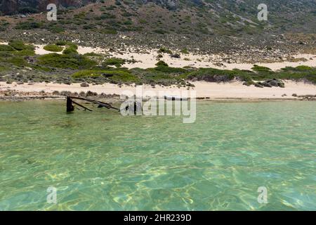 Teil des tropischen Strandes und der Lagune von Balos, auf der Insel Kreta, Griechenland Stockfoto