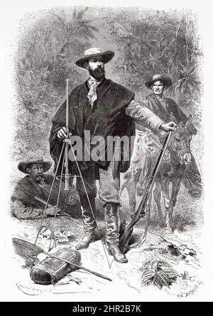 Edouard Francois Andre (1840-1911) war ein französischer Gärtner, Landschaftsdesigner und ein führender Landschaftsarchitekt des späten 19.. Jahrhunderts. Südamerika. Alte, 19.. Jahrhundert gravierte Illustration von der Reise nach Kolumbien von Edward Francois Andre, Le Tour du Monde 1877 Stockfoto