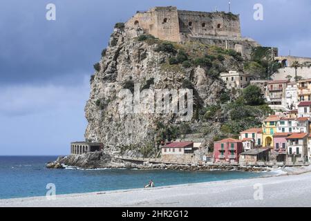 Italien, Kalabrien, Reggio Calabria, Scilla, der Strand Stockfoto