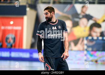 Nikola Karabatic von der PSG während des EHF Champions League, Gruppenphase Handballmatches zwischen Paris Saint-Germain Handball und SG Flensburg-Handewitt am 24. Februar 2022 im Pierre de Coubertin Stadion in Paris, Frankreich. Foto von Victor Joly/ABACAPRESS.COM Stockfoto