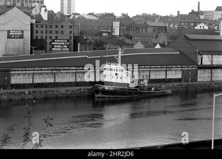 SCHUSS 169 Schlepper Wellington vertäut neben dem Newcastle Kai Cerca 1969 Stockfoto