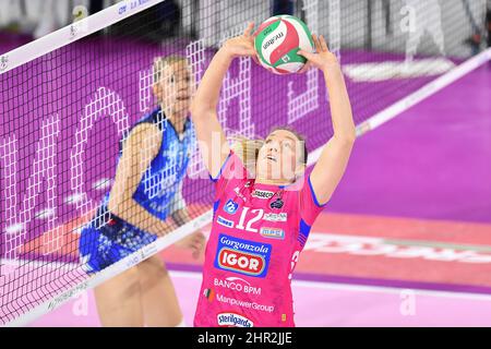 Pala Wanny, Florenz, Italien, 24. Februar 2022, Micha Hancock (Igor Gorgonzola Novara) während des Il Bisonte Firne gegen Igor Gorgonzola Novara - Volleyb Stockfoto