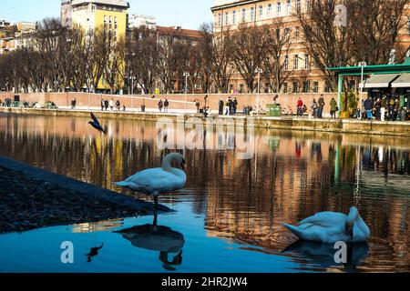 Italien, Lombardei, Mailand, Darsena Navigli Stockfoto