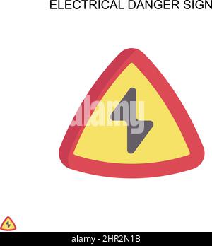 Einfaches Vektorsymbol für elektrisches Gefahrenschild. Illustration Symbol Design-Vorlage für Web mobile UI-Element. Stock Vektor