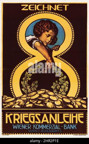 Sammlung Eybl Österreich. Alfred Offner (1879-1937). Verzeichnis 8. Kriegsanleihe. 1918. Stockfoto
