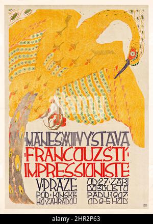 Anonymous artist - FRANCOUZSTI IMPRESSIONISTE, Lithographie in Farben, 1907 - altes und antikes Werbeplakat Stockfoto