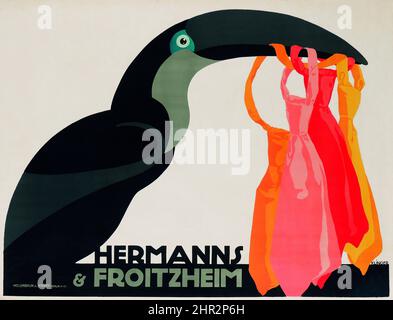 Julius Klinger - Hermanns & Froitzheim - altes und altes Werbeplakat, 1910 Stockfoto