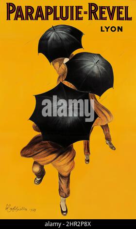 Leonetto Cappiello - Parapluie Revel - 1922 - vintage Werbeplakat für Regenschirme. Stockfoto