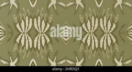 Blumen im Folk-Design. Nahtlose ethnische Ornamente. Handgezeichneter Bohemian-Druck. Stockfoto