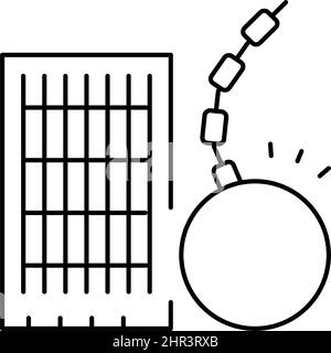 Hochhaus Wolkenkratzer Abriss Linie Symbol Vektor Illustration Stock Vektor