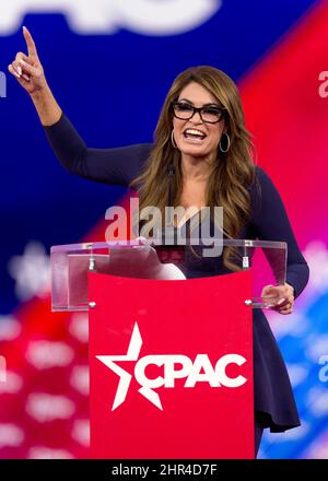 24. Februar 2022 - Orlando, Florida, USA - KIMBERLY GUILFOYLE spricht bei der Ausgabe 2022 der Conservative Political Action Conference, CPAC. (Foto: © Brian Cahn/ZUMA Press Wire) Stockfoto