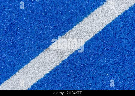 Linie eines blauen Kunstrasen Paddel Tennisplatz Stockfoto