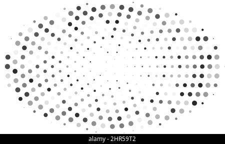 Retro-Halbtonverlauf aus Punkten. Einfarbiger Halbton in Weiß und Schwarz mit Kreisen. Vektorgrafik Stock Vektor