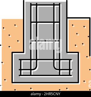 Verstärkung in der Symboldarstellung der Fundamentfarbe Stock Vektor