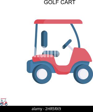 Golfwagen einfaches Vektor-Symbol. Illustration Symbol Design-Vorlage für Web mobile UI-Element. Stock Vektor