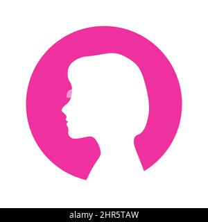 Mädchen Silhouette Kopf Symbol. Vektor Clipart Bild Männer Illustration. Stock Vektor