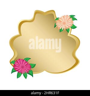 goldener Rahmen mit Blumen - Vektor Stock Vektor