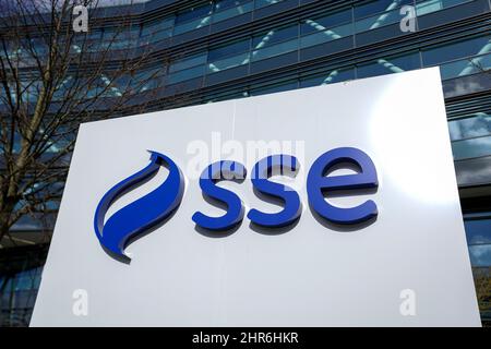 Das SSE-Bürogebäude in Reading, in der Grafschaft von Bedshire, da die Haushaltsrechnungen nach der Invasion Russlands in die Ukraine voraussichtlich steigen werden. Bilddatum: Freitag, 25. Februar 2022. Stockfoto