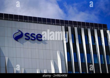 Das SSE-Bürogebäude in Reading, in der Grafschaft von Bedshire, da die Haushaltsrechnungen nach der Invasion Russlands in die Ukraine voraussichtlich steigen werden. Bilddatum: Freitag, 25. Februar 2022. Stockfoto