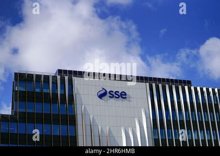 Das SSE-Bürogebäude in Reading, in der Grafschaft von Bedshire, da die Haushaltsrechnungen nach der Invasion Russlands in die Ukraine voraussichtlich steigen werden. Bilddatum: Freitag, 25. Februar 2022. Stockfoto