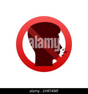 Machen Sie keine lauten Geräusche. Kein Gespräch. Halten Sie die Kommunikation ruhig. Vektorgrafik. Stock Vektor