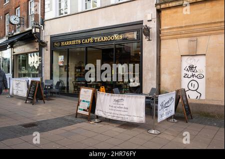 HARRIETs Tea Room an der London Street Norwich Stockfoto