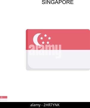 Einfaches Vektorsymbol Singapur. Illustration Symbol Design-Vorlage für Web mobile UI-Element. Stock Vektor