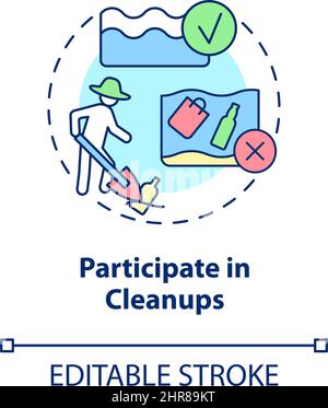 An Symbol für das Konzept „Cleanups“ teilnehmen Stock Vektor